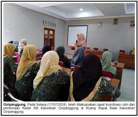 Rapat Koordinasi Rutin dan Pembinaan Kader KB Kalurahan Giripanggung